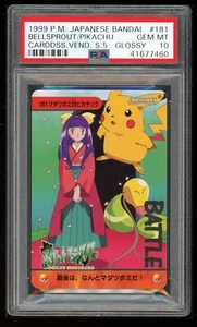 Pokemon Japanese Carddass 1999 181 Bellsprout Vs Pikachu Bandai PSA 10 41677460 - Picture 1 of 2