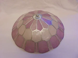 VINTAGE CAPIZ SHELL PENDANT LAMP LIGHT SHADE LILAC PURPLE (1) - Picture 1 of 7