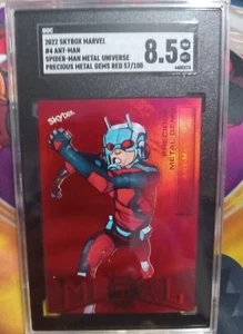 Tarjeta roja retro Skybox Marvel Ant-Man Spider-Man Metal Universe 2022 PMG 8,5 SGC - Imagen 1 de 2