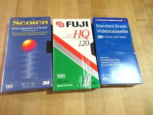 New Unopened Blank VHS Tapes 3 mixed brands Fuji Scotch Durabrand - Picture 1 of 4
