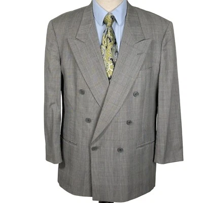 Blazer Pierre Cardin Hombre 44R Negro Blanco Pata de Gallo Doble Pecho Cuadros Cuadros Foto 1 de 4