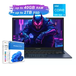 2025 ASUS Vivobook 14" FHD Laptop, 6-Core Intel i3 Up to 40GB RAM 2TB SSD WinPro - Picture 1 of 12