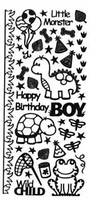 Black BOY STUFF DAZZLES Aufkleber Schildkröte Dinosaurier Scrapbooking Kartenherstellung 1613 - Bild 1 von 3