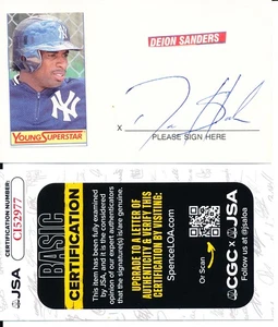 Deion Sanders signed 3x5 Index Card - JSA  (Cowboys/Yankees) - Picture 1 of 1