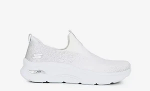 Skechers Arch Fit D Lux Slip On Trainers Womens White Size UK 4 EU 37 /REF17 - Imagen 1 de 6