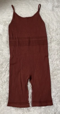 Zara Mujer M L Marrón Pantalones Cortos Mono Body Unitard Mono Sin Costuras Recortado Foto 1 de 4