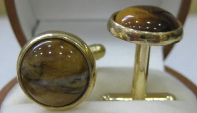 Natural Jade Shell Agate Men Cufflinks Shirt Clip Cuff Links Round Wedding Party - Image 1 of 4