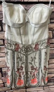 KAREN MILLEN Gatsby Flapper 20's Silk Beaded Cocktail Dress - Size UK 10 - Picture 1 of 6