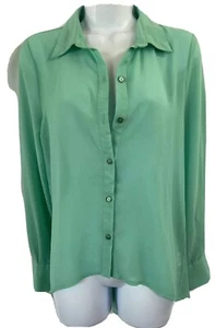 NEW Roly Poly Ladies Small Blouse Top  Polyester Aqua Sheer Excellent - Picture 1 of 11