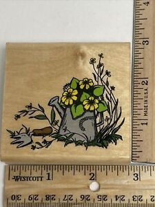 Yard Flowers Watering Pitcher Rubber Stamp by Stamp Affair