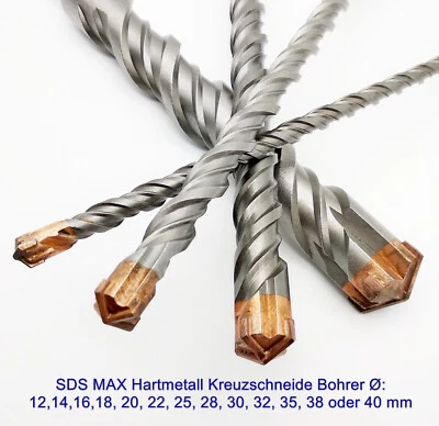 400 x 12 - 40 mm Kraftfeld SDS MAX Kreuzschneide HM Quadro X Bohrer Hammerbohrer - Bild 1 von 4