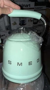 Brand New SMEG Whistling Kettle 2.3L / 2.5-Qt Stovetop Retro Style Pastel Green - Picture 1 of 2
