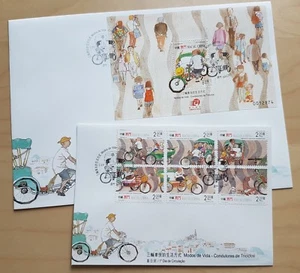 2000 Macau Tricycle Drivers Stamps & S/S (paired) FDC 澳门三轮车伕生活方式(邮票+小型张)首日封 - Picture 1 of 3