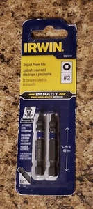 Irwin Square Impact Power Bit, Impact Performance Series, 1837476, # 2, 2 Pack - Picture 1 of 2