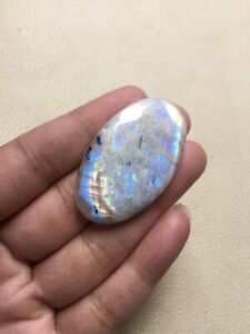Rainbow Moonstone Cabochon 1 Piece Size 45X27X7 mm Approx