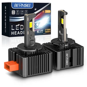 BEVINSEE D3S D3R LED Headlight Bulbs High/Low Beam 80W 8000LM 6000K HID Replace - Picture 1 of 11