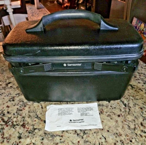 Vtg Samsonite Profile II BLACK Train Case Travel Carry-On WITH Keys NO TRAY - Picture 1 of 4