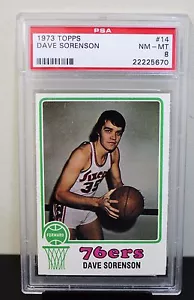 1973 TOPPS # 14 Dave Sorenson PSA 8 NM-MT # 22225670 PHILADELPHIA 76ers !!! - Picture 1 of 2
