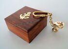 Nautical KEYRING Brass Collectible Anchor Key Chain With Wooden Box Vintage Gift