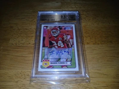 2012 Topps Magic BRANDON FLOWERS Autograph BGS 9.5 / 10 Auto. Chiefs. Hokies. - Image 1 of 4