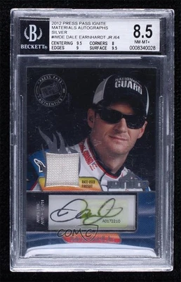 2012 Press Pass Ignite Materials Silver Dale Earnhardt Jr BGS 8.5 Auto HOF - Image 1 of 2