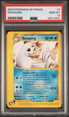 PSA 10 - Dewgong #7 Rare Skyridge Pokemon Non Holo Vintage 2003 Gem Mint - Image 1 of 2