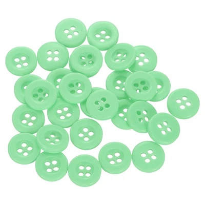 60pcs 16L Sewing Buttons 3/8" Resin Round Flat 4-Hole Craft Buttons, Green - Image 1 of 4