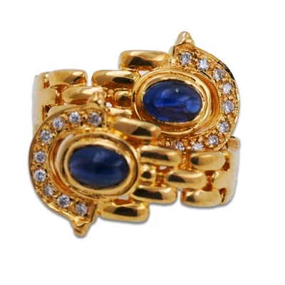 Ohrring 750 Gold 18 Karat Gelbgold Saphir Diamant Damen Wert 2500,- - Bild 1 von 4