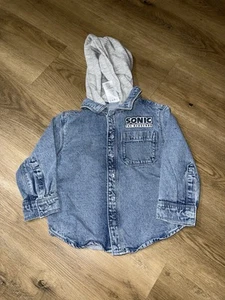 boys sega sonic hooded jean jacket xs detachable hood may 2025 - Picture 1 of 3