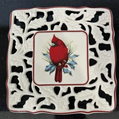 Remache perforado LENOX Winter Greetings 7,5" Cardinal Navidad 830427 nuevo sin caja Foto 1 de 4