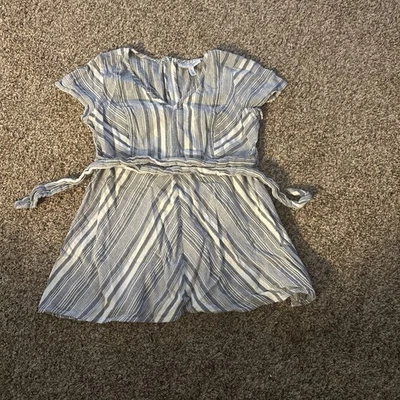 Jessica Simpson Maternity Women's White Blue Stripe Short Sleeve Top Size Small - Image 1 of 3