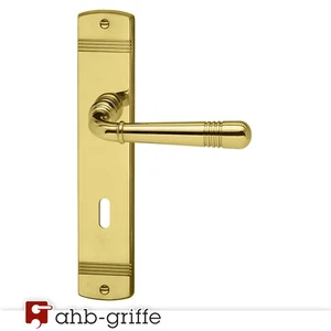 AHB Aktion Türgriff SGM001 Langschild Messing poliert PVD BB Türdrücker - Bild 1 von 3
