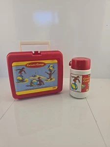 Vintage Curious George Plastic Lunchbox with Thermos - Picture 1 of 14