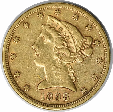 1898-S $5 Gold Liberty Head EF Uncertified #254 Cover