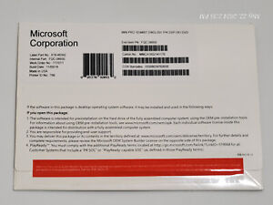 Microsoft Windows 10 PRO - 64bit Operating System - English - 1PK OEI DVD - New