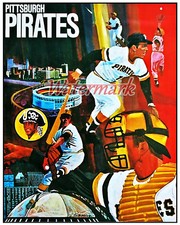 Vintage MLB Pittsburgh Pirates REPRINT Art Poster Picture Color 8 X 10 Photo 