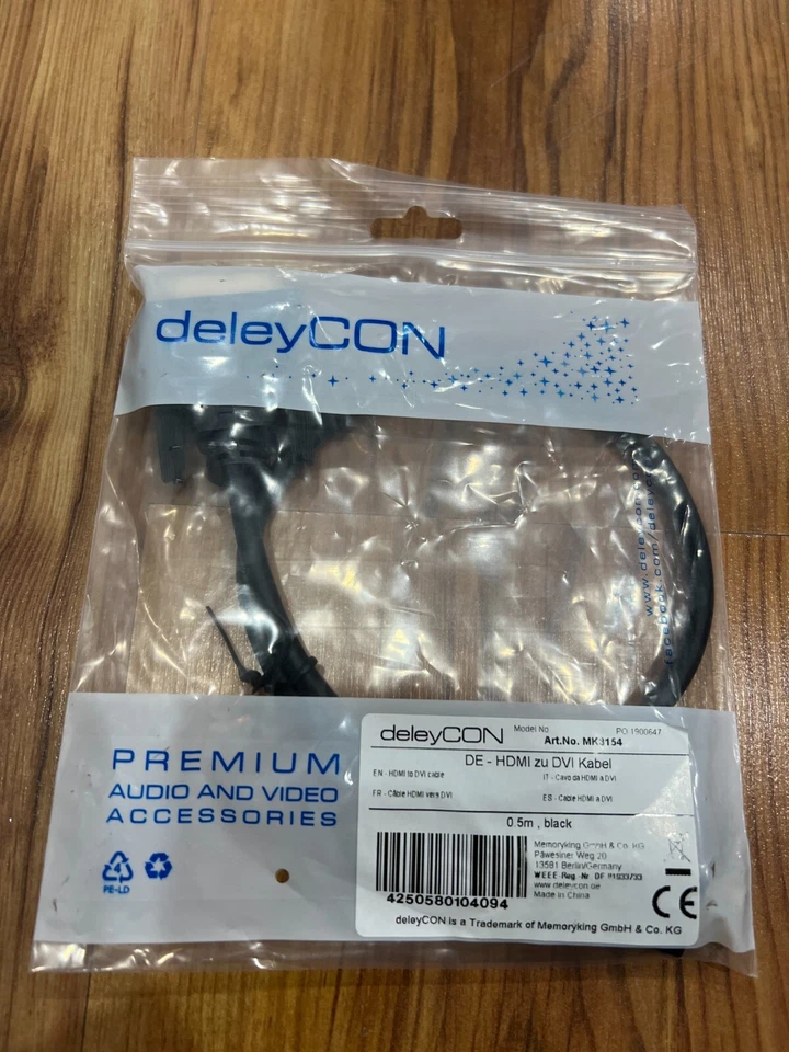 HDMI zu DVI Kabel 0,5m schwarz - Bild 1 von 1