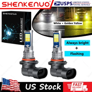 For Toyota 4Runner 2003-09 2X 9006 LED Fog Bulbs w/Flash Dual Color White+Yellow - Picture 1 of 12