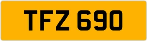 TFZ 690 T 3x3 DATELESS PRIVATE NUMBER PLATE TOM TONY TEL TOD TODD TAM TAJ TRACE - Picture 1 of 1