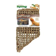 Reptology Lizard Lounger Corner Triangle with Ladder– 100% Natural Seagrass F...