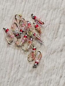 Fly fishing flies (nymphs) 12 rainbow sow bugs size 16 silver bead head