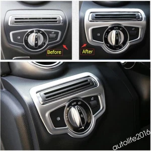 Accessories Headlight Lamp Switch Button Cover For Benz C Class W205 2015 - 2021 - Foto 1 di 11