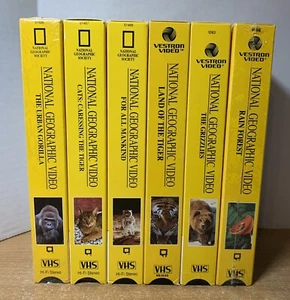 6 National Geographic Gorilla, Regenwald, Grizzlie, Tiger, Katzen, Manki '83 VHS - Bild 1 von 10