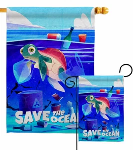 Save The Ocean Garden Flag Environment Support Decorative Gift Yard House Banner - Imagen 1 de 17