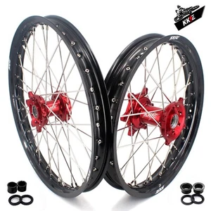 KKE 21/19 Wheels Rim Fit CRF250R 2014-2024 CRF450R RX CRF450L/X/RL 2021-2024 Red - Picture 1 of 14