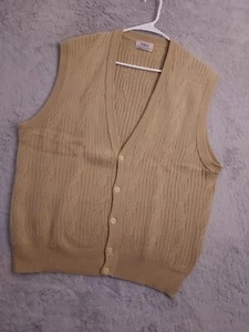 Vintage Titleist Cardigan Sweater Mens XL Wool Blend Cable Knit Corbin Golf Tan - Picture 1 of 7