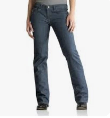 Pantalones de mezclilla Carhartt para mujer 25 X 30 azul calce moderno pierna recta tiro bajo nuevos con etiquetas Foto 1 de 4