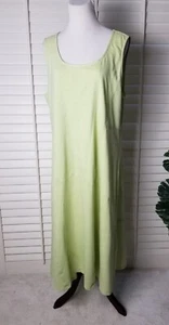 Maxikleid mit weicher Umrandung A-Linie XL hellgrün 100 % Baumwolle ärmellos gebraucht, in einwandfreiem Zustand - Bild 1 von 11