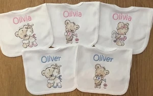 Personalised Baby Bibs, Bib, Embroidered, Toddler, ANY NAME, Gift, Baby Shower, - Picture 1 of 11