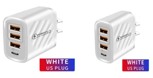 Multi Port QC3.0 USB Hub+PD 20W Type C Fast Wall Charger Power Adapter- 2 PACK - Picture 1 of 16